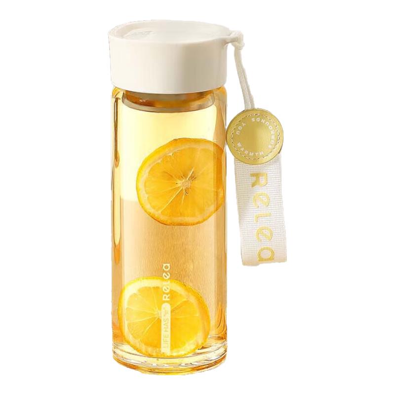 RELEA 450ml Glass Tea Infuser Bottle with Handle