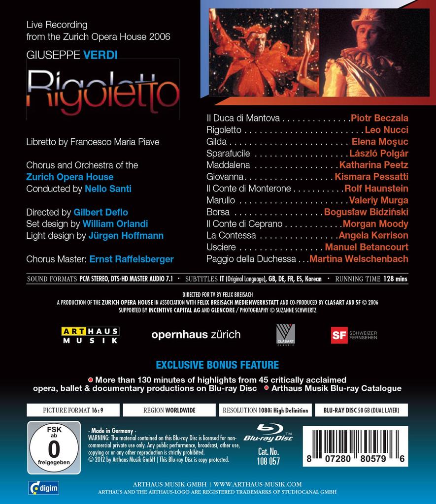 Rigoletto Verdi [Blu-ray]