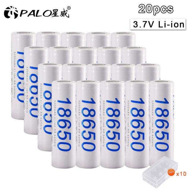 PALO 3.7V 3200mAh 18650 LI-ION Lithium Rechargeable Battery For Flashlight Toys Flashlight Electronic Scooter LED Flashlight Lamp Lighting