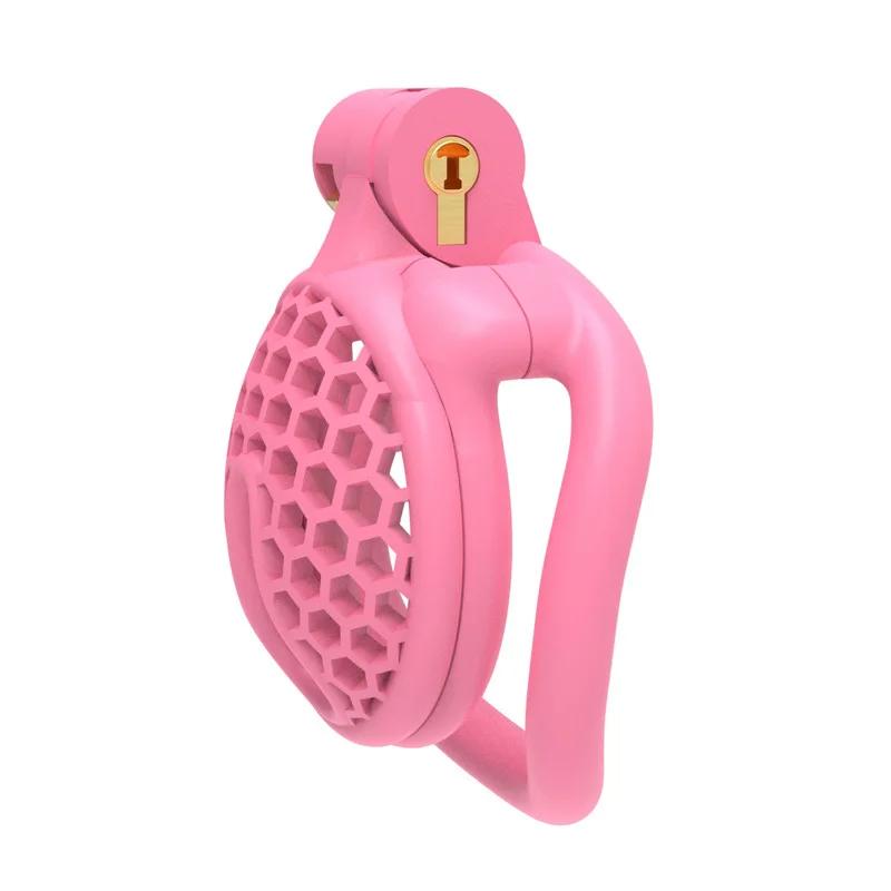 Flat Chastity Lock Bondage Breathable Cock Cage with 4 Rings SM Abstinence Chastity Device Anti Cheating Gay Male Adult Sex Toys