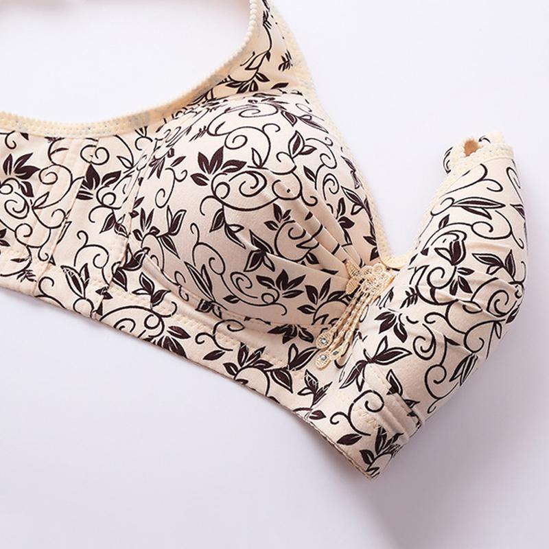 Soutien-gorge Push-up Sans Armatures à Fermeture Avant – Confortable, Anti-affaissement – Tissu Doux, Bretelles Larges – Couleurs Rose, Abricot, Violet, Noir - 9