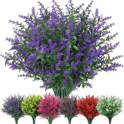10 Stück künstliche Lavendelblüte, Outdoor Lavendelblüte Plastikpflanze, künstliche Blume künstliche Pflanze, Haustür Veranda Heimdekoration