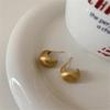 925 Silver Brushed Matte Round Ball Stud Earrings - Retro Hong Kong Style
