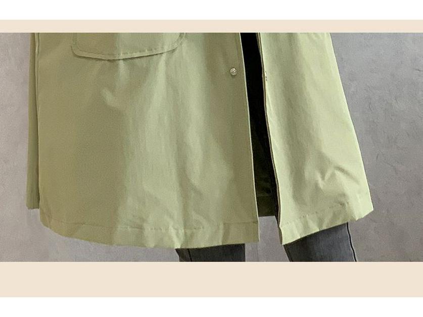 Women's Mid-Length Hooded Trench Coat - 2025 Autumn Korean Style, Loose Fit, Casual, Plus Size.