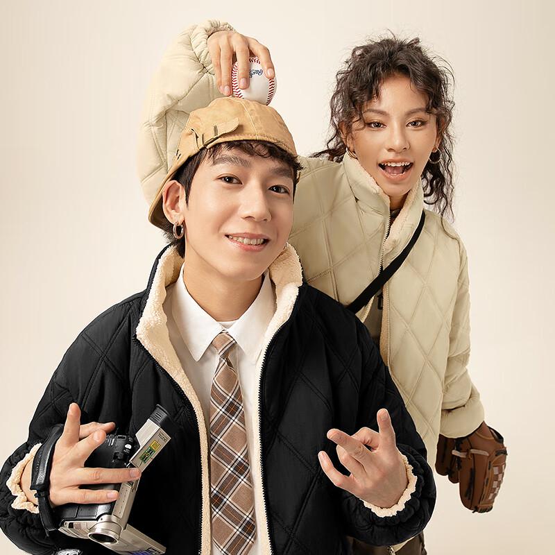 JEEP SPIRIT Men's Fleece-Lined Stand Collar Padded Jacket