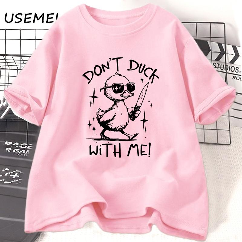 Retro Dont Duck with Me Meme Tshirt Funny Duck Sarcastic TShirt Adult Humor Tee Shirt Cotton Short Sleeve Round Neck Tees