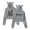 KPop Demon Hunters 2025 Merch Hoodies Sweatshirt for Girls Cat Ear Crop Pullover Casual Clothes
