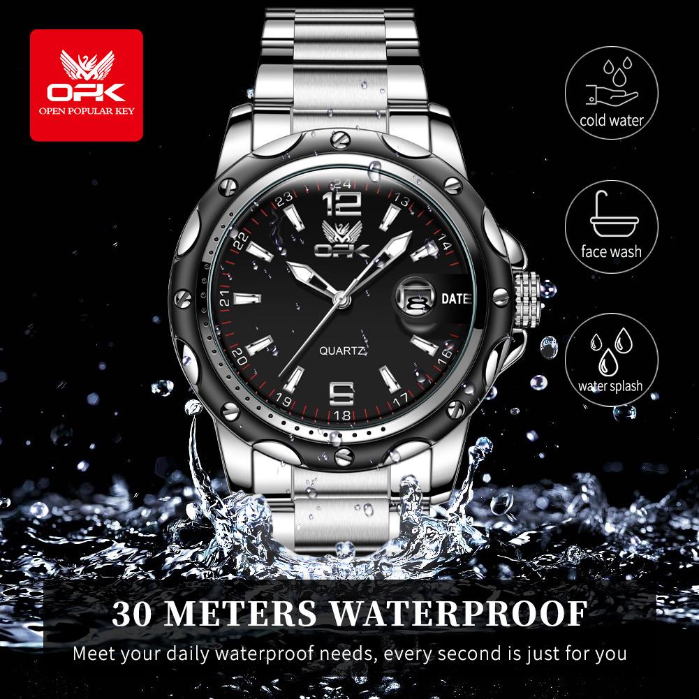 OPK 6026 Original Waterproof Watches For Men Digital Mirror Luxury Quartz Watch Luminous Wristwatch Male Date Reloj Hombre
