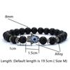 Turecký náramek s okem zla pro muže ženy gotický náramek s rukou Fatimy 8mm přírodní lávový kámen lapis lazuli korálkový náramek pulseras