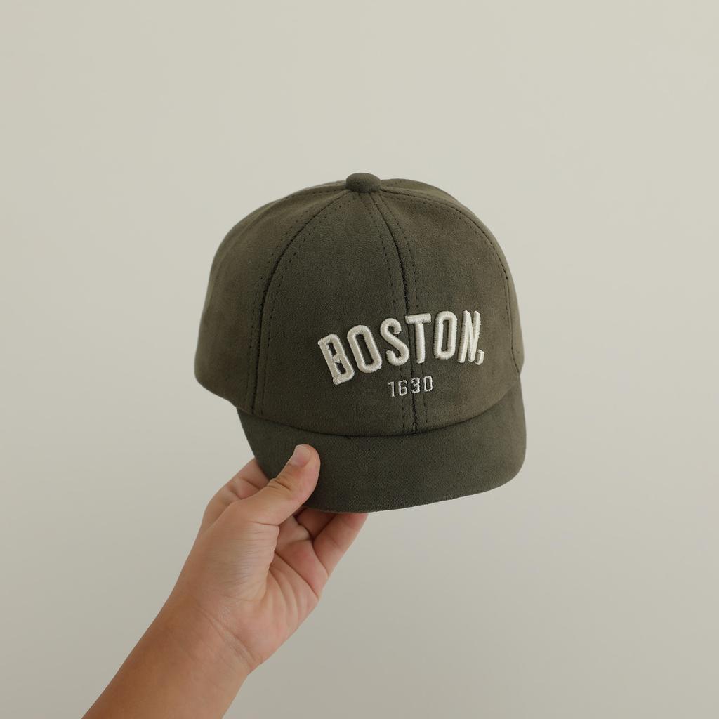 Korean Letter BOSTON Baby Baseball Cap Adjustable Embroidered Peaked Hat For Infant Autumn Soft Cotton Kids Boy Girl Sun Hats