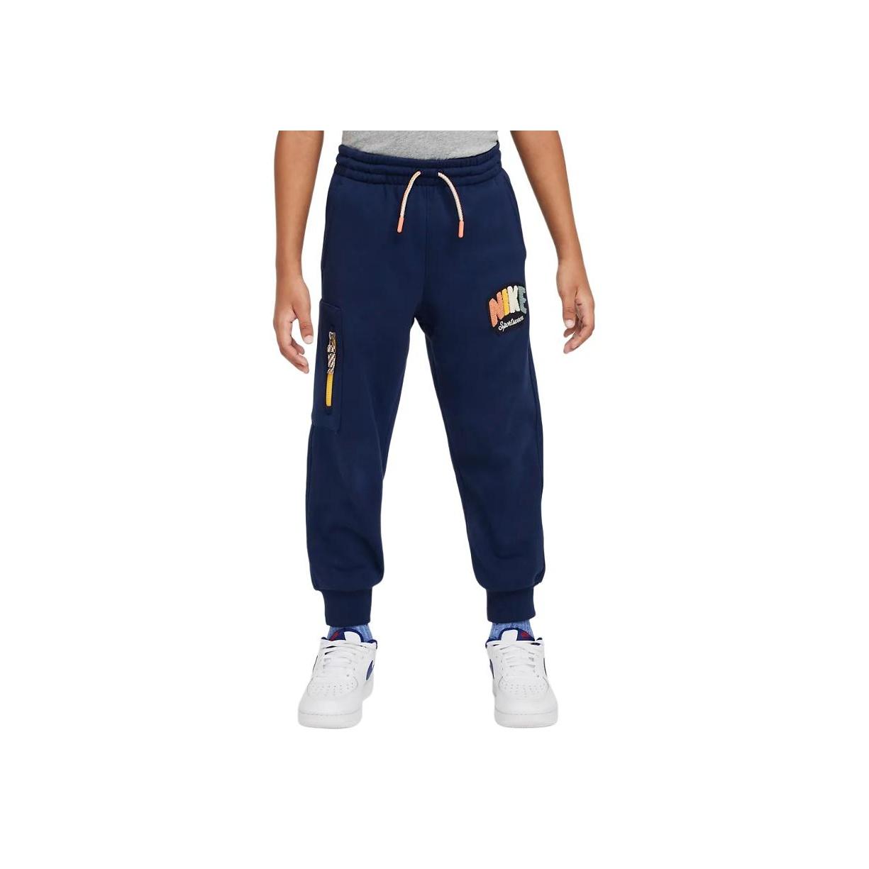 

Nike Sportswear Powder Play Letter Versatile Fleece Mid-Length Pants Autumn Winter Kids bottoms Dark-Navy HQ7945-410 7