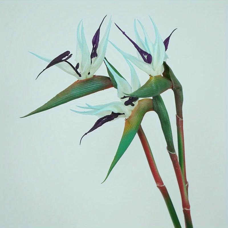 3pcs Artificial Bird Of Paradise Flowers Rubber Strelitzia 24.5'' Long Stem Flower Suitable For DIY Home Party Theme Decor