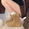 Fashion Short Boots Women's 2025 Autumn New Vintage Suede Casual Botas for Women Solid Tassel Flat Bottom Females Shoes Solid Botines