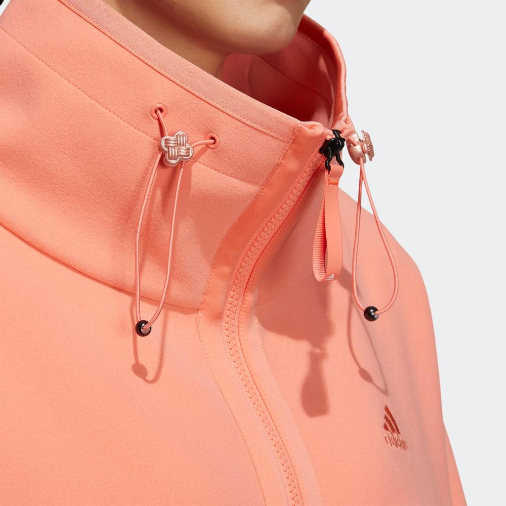 adidas Einfarbige Kordelzug-Jacke mit Stickerei Damen Oberbekleidung Korallenrosa HZ0247