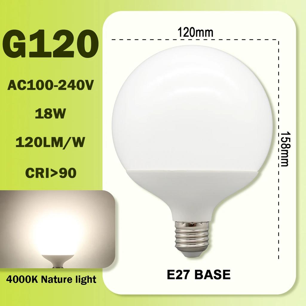 1-6PCS LED Bulb E27 10W 15W 18W AC 220V 127V G80 G95 G120 Energy Saving Global Light Lampada Ampoule Led Lamp Vanity Light Bulbs