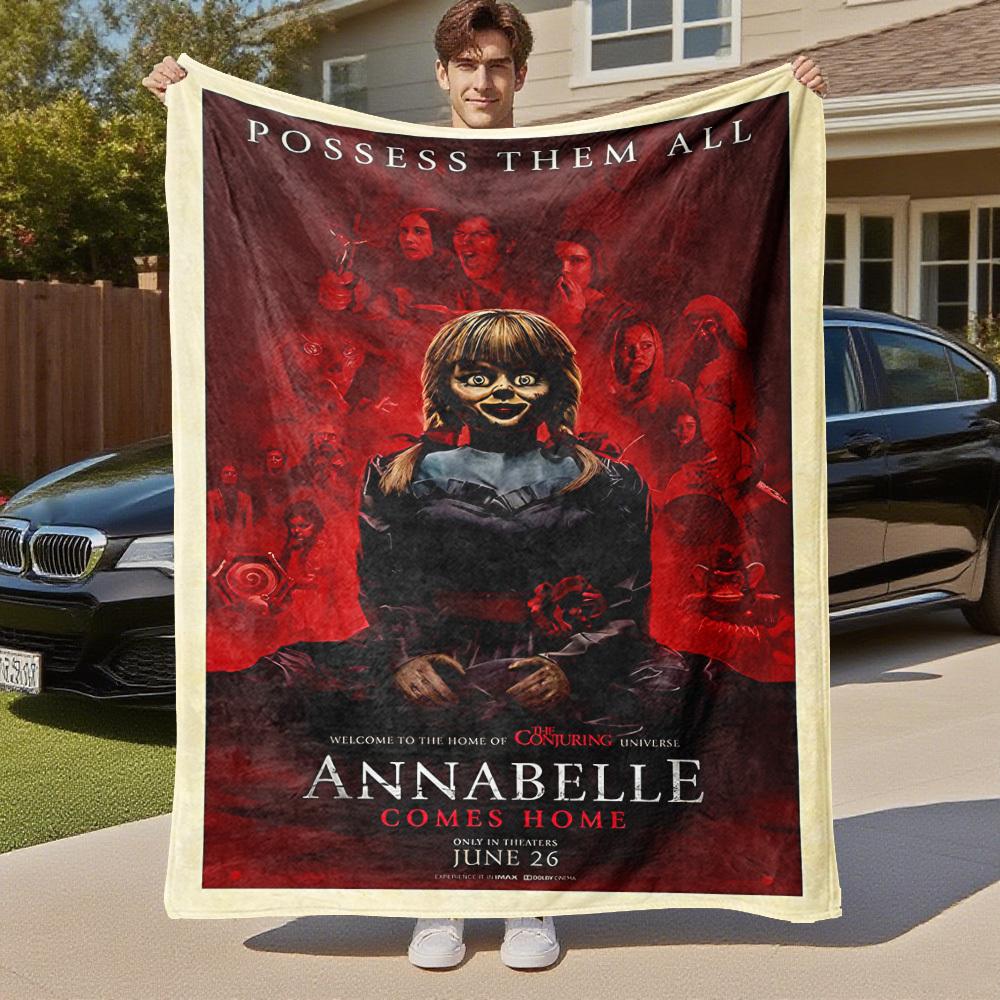 1PC ANNABELLE COMES HOME Outdoor Flannel Blanket Soft Plush Decor for Picnics, camping,Bedroom, Playroom, Office1223A