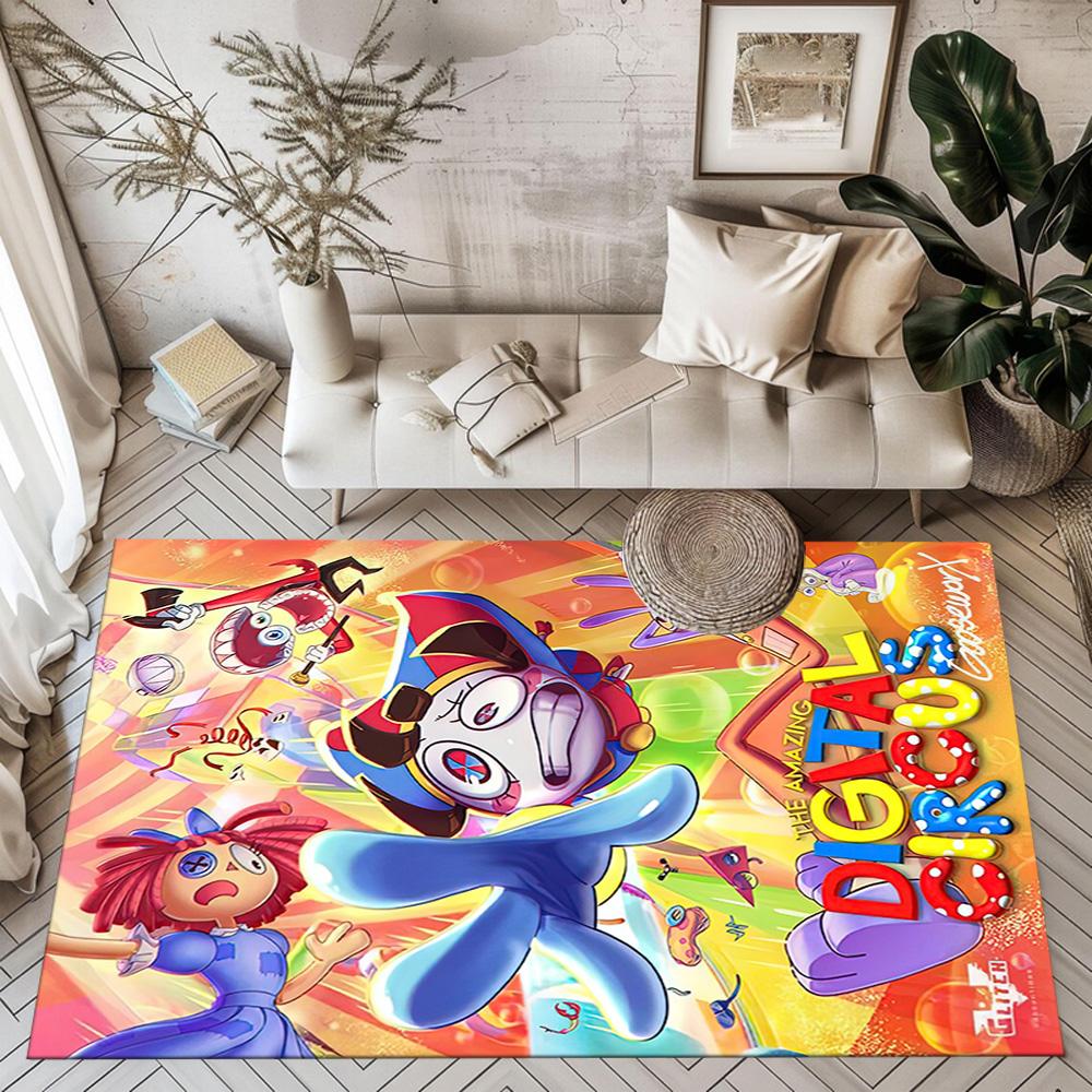 Amazing Digital Circus Square Rugs Are a Great Choice for Living Rooms, Bedrooms, Home Décor, and As Gifts.
