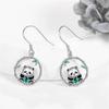 Charm Female Panda Animal Drop Earrings Cute Trendy Bridal Silver Color Dangle Wedding  For Women