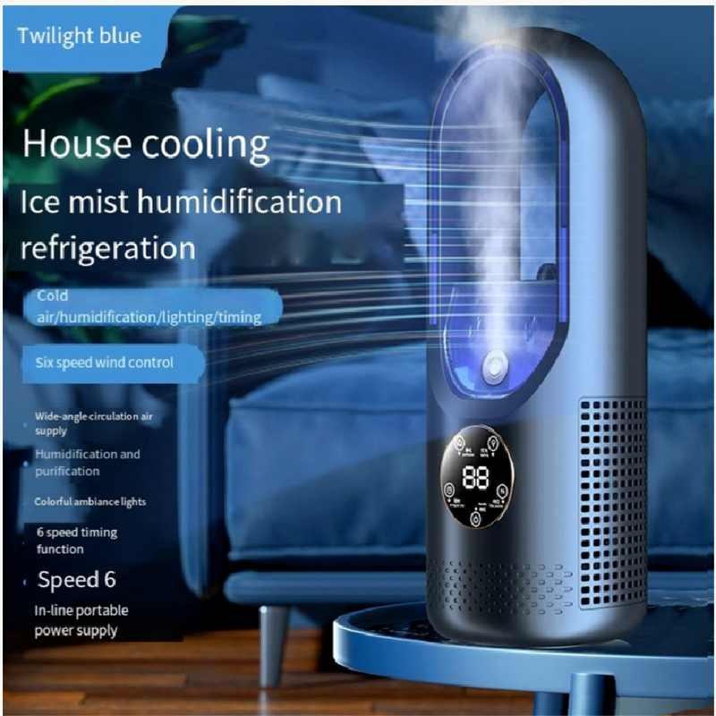 Mini Desktop Cooler Usb Rechargeable Fan With Mist Spray For Office And Home Use