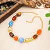Colorful Beaded Necklace for Women, Multi-Color Irregular Resin Beads Choker, Bohemian Statement Jewelry