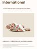Damen Fleecegefütterte Florale Jacquard Chinesischer Stil Rutschfeste Warme Baumwollpantoffeln für Herbst und Winter