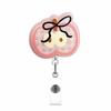 Acrylic Apple Dog Nurse Doctor Hospital Badge Reel Retractable ID Badge Holder With 360 Rotating Alligator Clip Name Holder