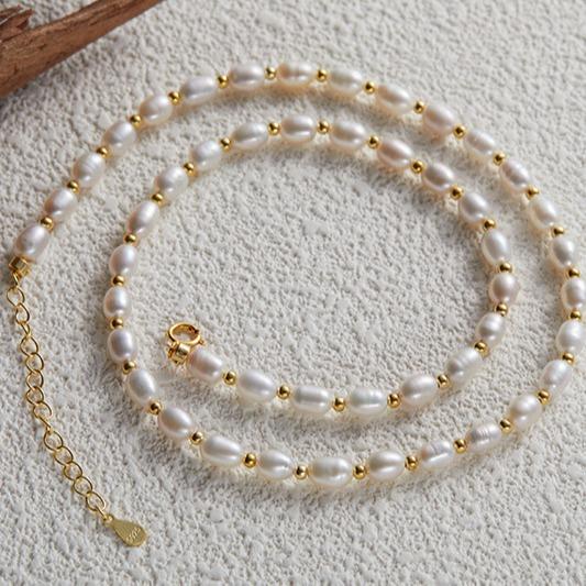 Ouyang Nana Starkes Licht Natürliche Perlenkette Damen S925 Sterlingsilber Handgefertigter Schmuck Leichter Luxus Hohes Gefühl