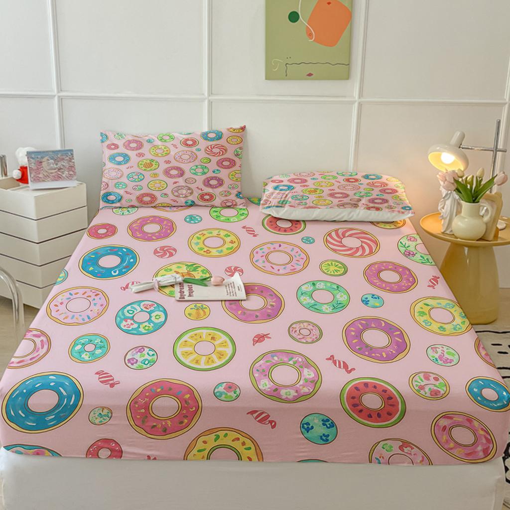 Modèle de matelas Cartoon Two, Housse de protection de matelas, Ensemble trois pièces de housse de protection, Impression numérique