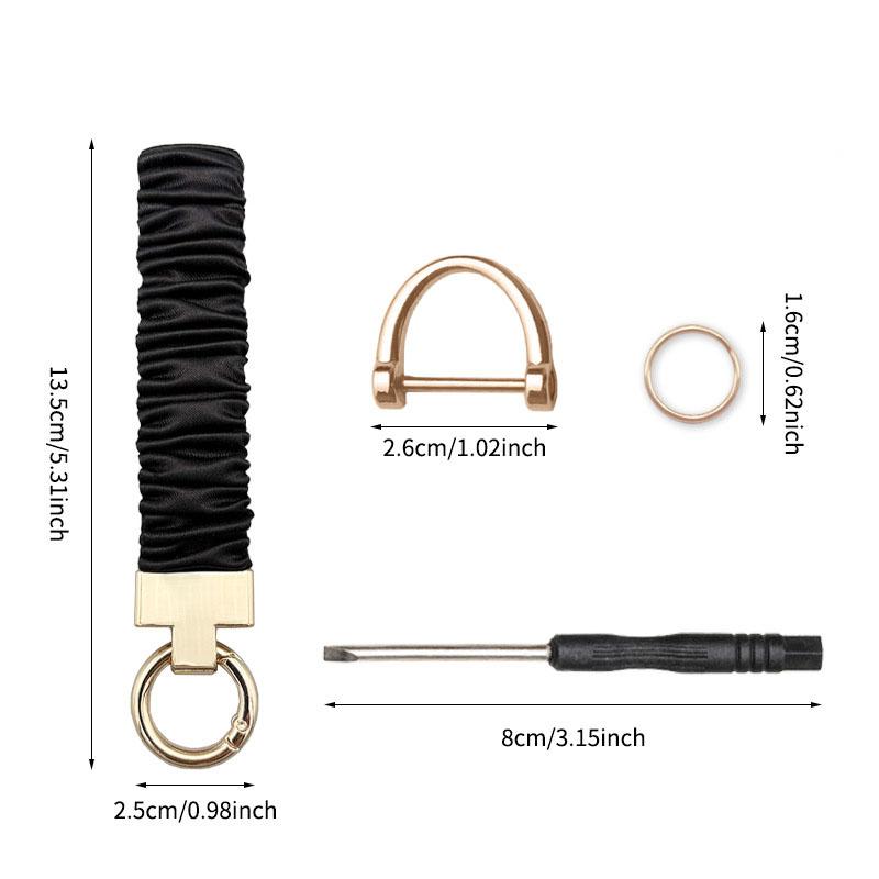 WTEMPO Stretchy Wristlet Keychain Scrunchie Style Keychain with Key Rings Car/Door Keys/Bags Hanging Pendents Daily Anti Loss Keychains
