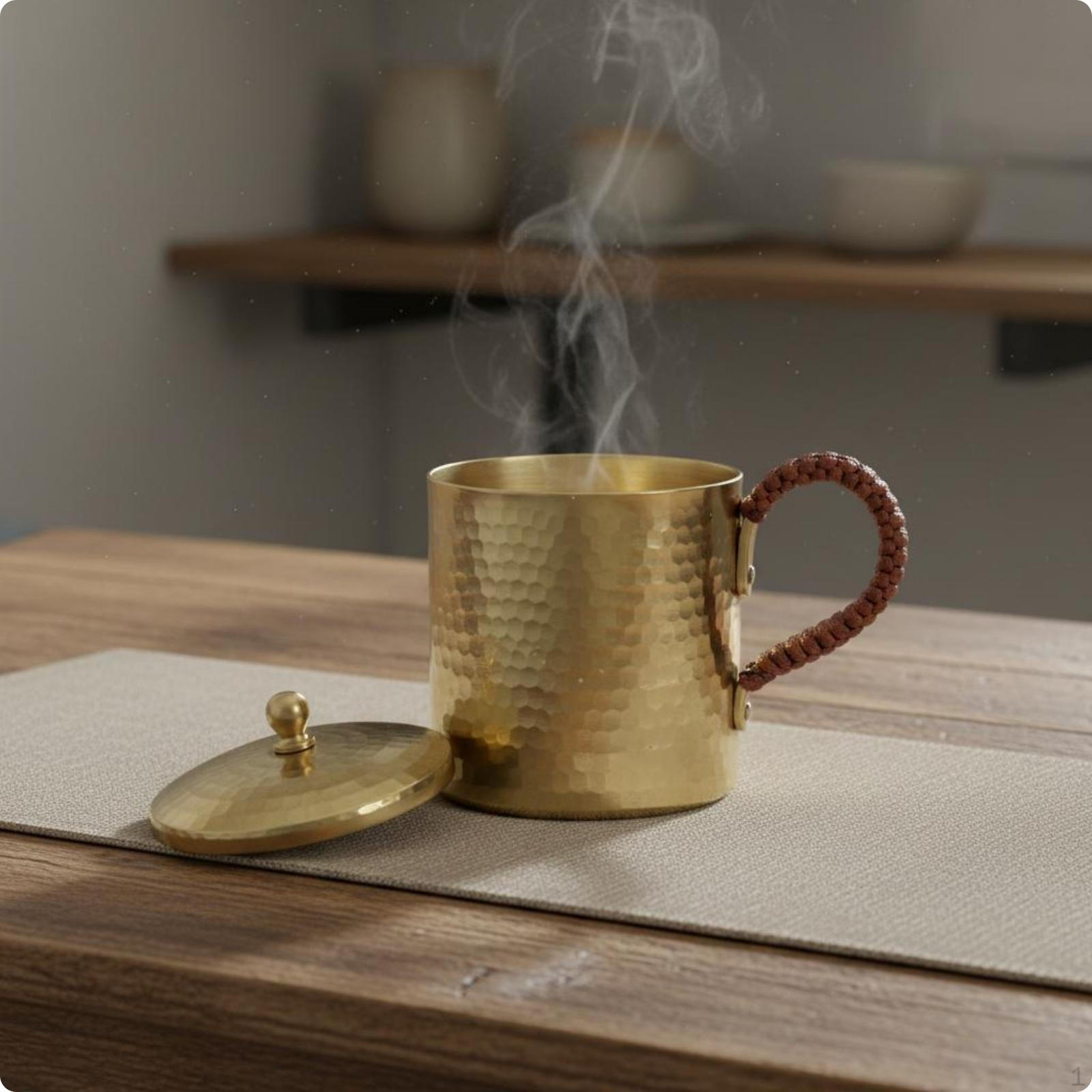 Hammered Copper Mug Handmade Polished Outside Metal Tea Cup for Beer Serving Brass 550ML Brass 350ML