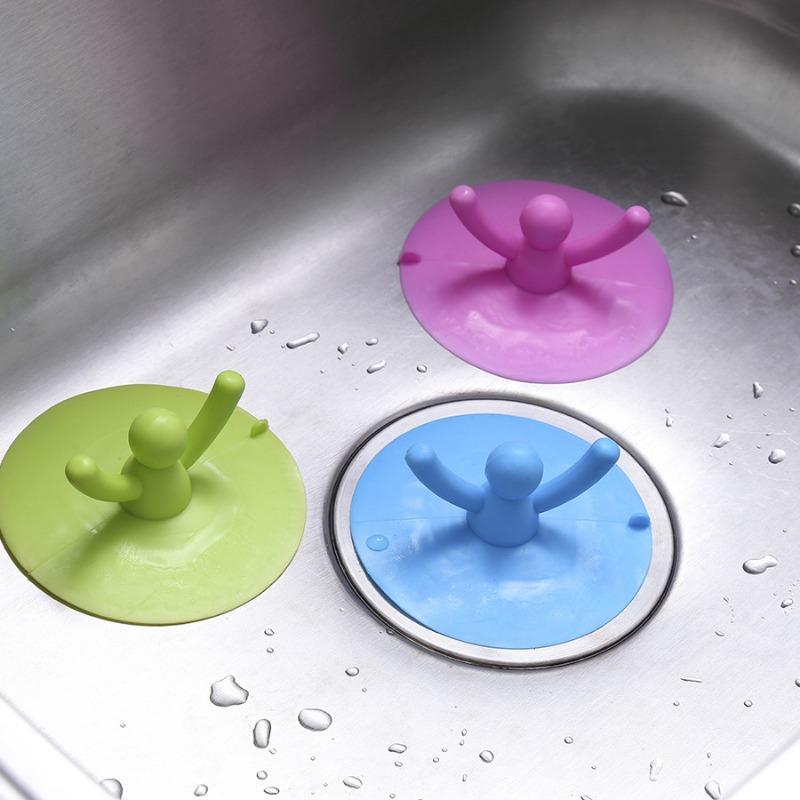 1 Pcs Silicone Bathtub Floor Drain 3 Colors For Bathroom Accessories Hair Stopper Portable Kitchen Sink Stopper Drain Plug