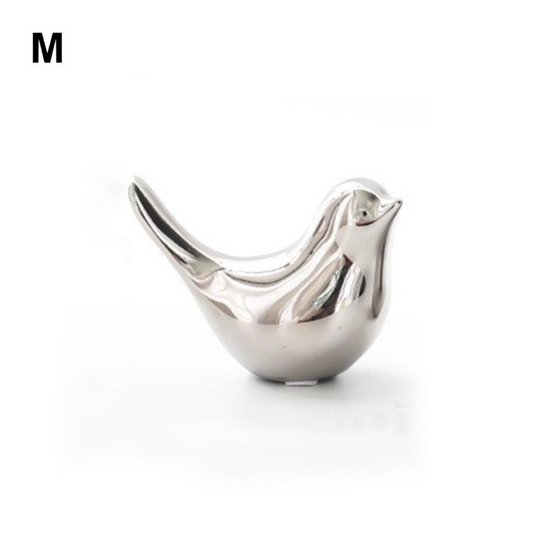 Ornamente Păsări Ceramice Argintii Păsări Ceramice Simple de Lux Figurine Păsări Ceramice Aurii