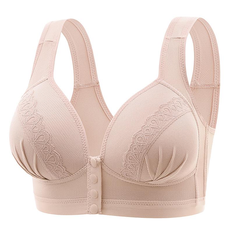 Thin mold cup in the elderly comfortable underwear front button women bra bra