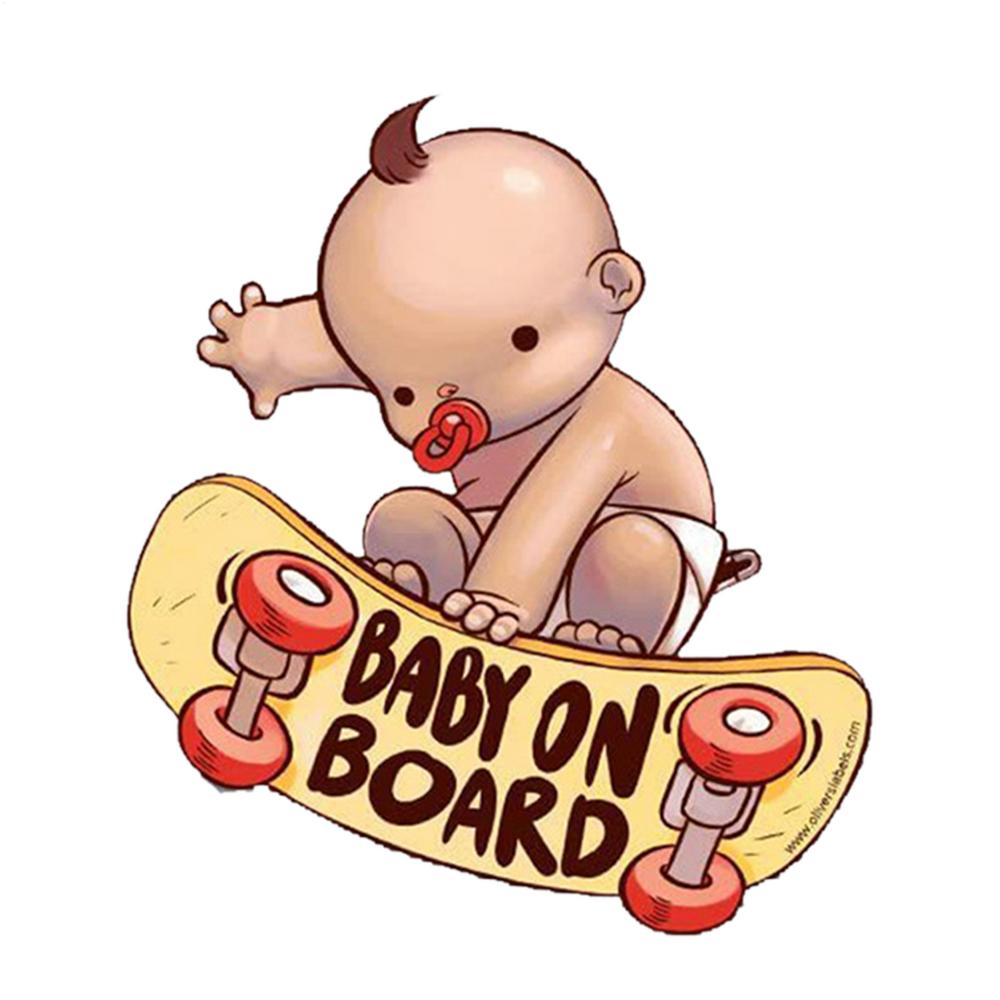 Автомобильные наклейки на стекло ПВХ Автомобильные наклейки на стекло С малышом на самокате Многофункциональные водонепроницаемые декоративные наклейки Для