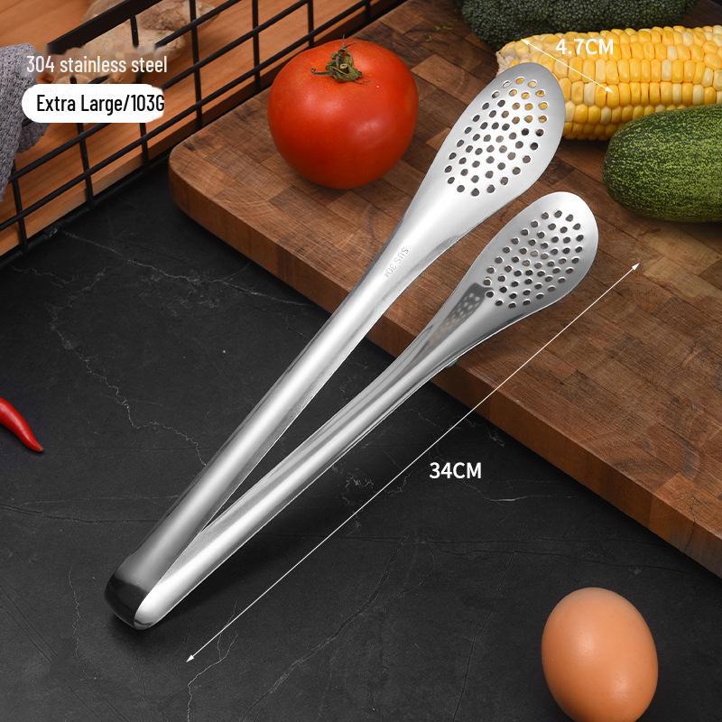 304 Stainless Steel Thick BBQ & Kitchen Tongs