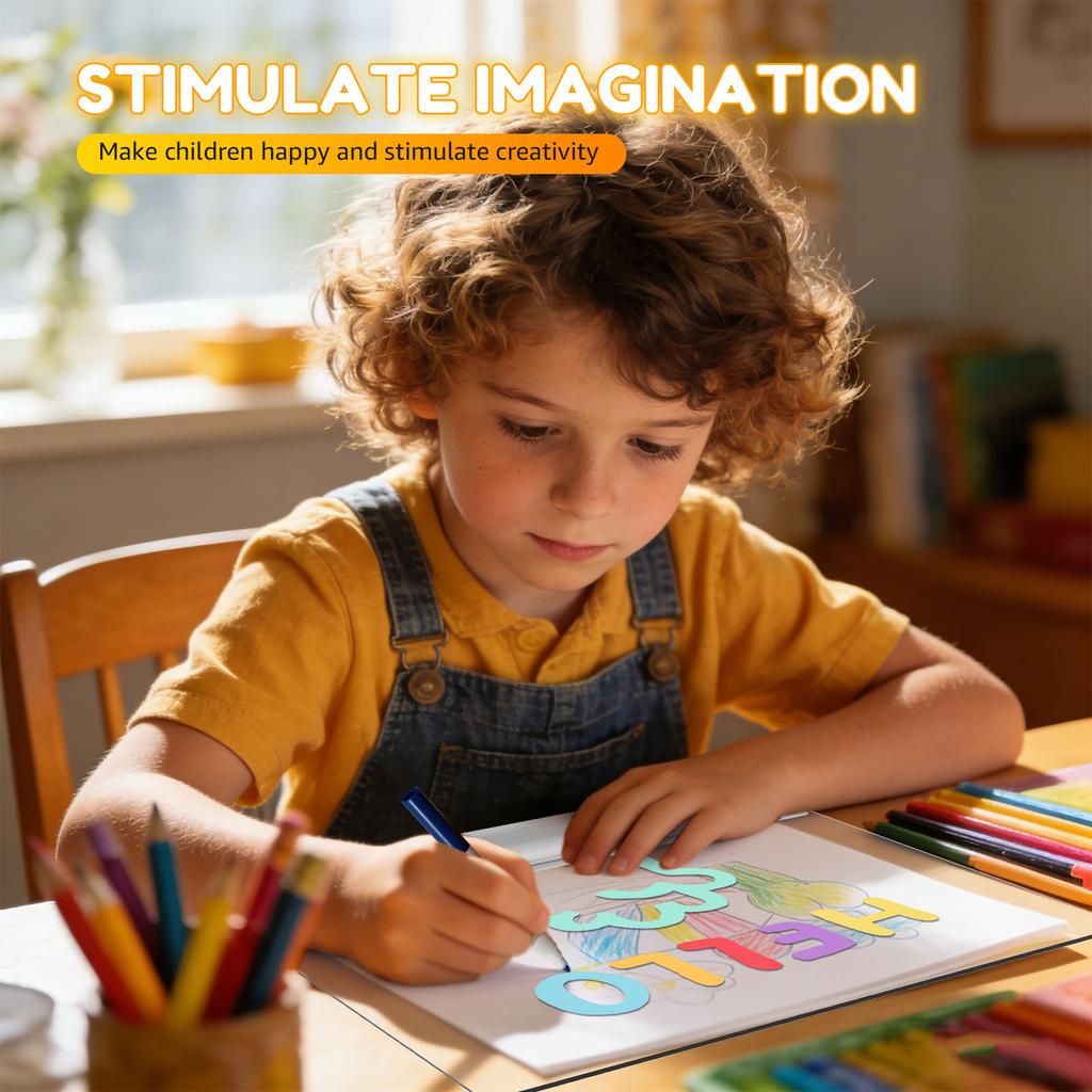 LED Luminous Drawing Board Erasable Light-Up Doodle Pad Kid Painting Toys Acrylic Note Board Memo Board with Stand and 7 Markers