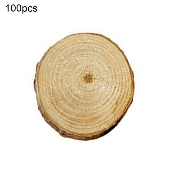 100 Pcs Wood Log Slices Mini Wooden Discs for DIY Crafts Room Wedding Decor