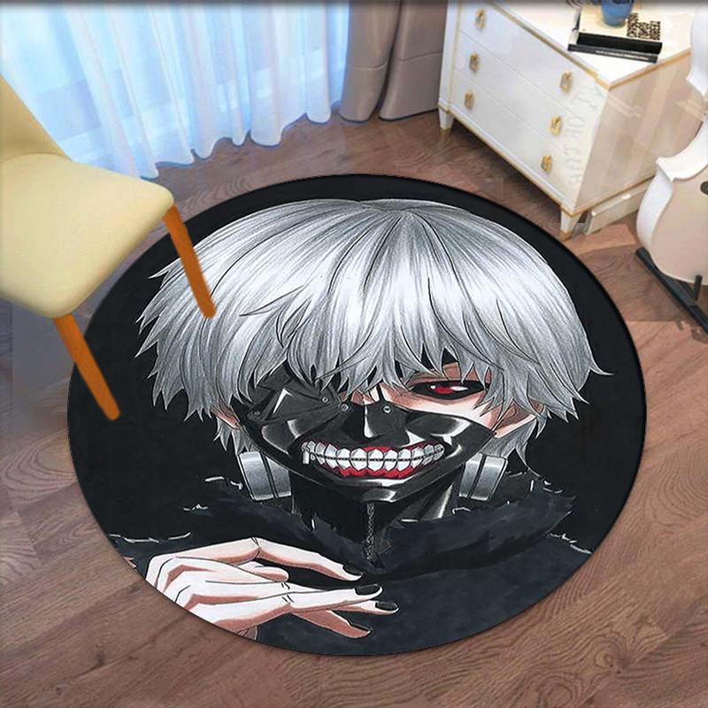 Tokyo Ghoul Printed Round Rug Carpet Chair Rug Area Rug Entryway Doormats,for Office Chair Living Room Bedroom Kitchen Room.