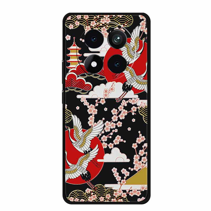 3D Emboss Case For Xiaomi Redmi Note 15 Phone Case Flowers Black Silicone Soft Back Cover Coque For Redmi Note 15 Pro Plus Case
