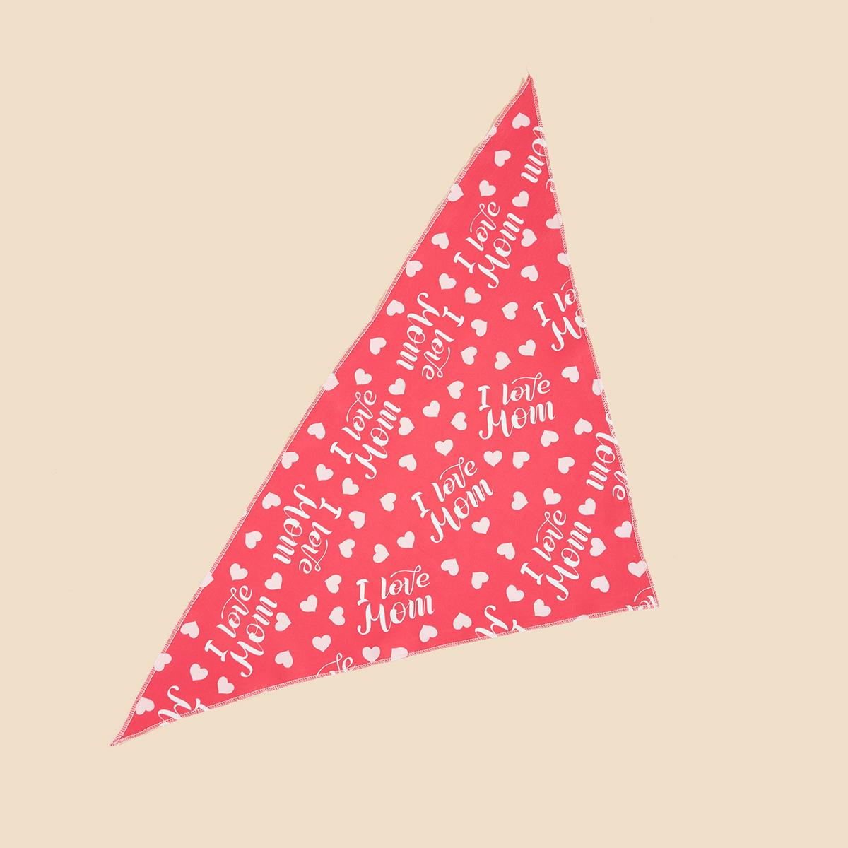 

Soft Dog Bandana with Heart Pattern, Triangle Scarf for Puppy Small Dog, Pet Kerchief for Small Medium Dogs Mothers Day S рожевий