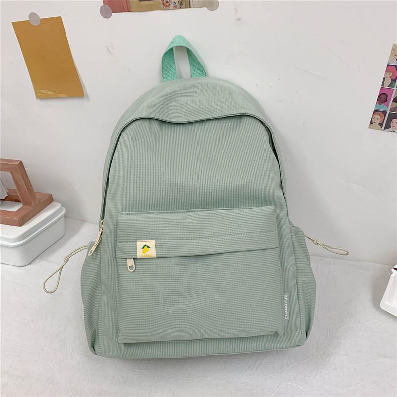 Simple Capacity Large Backpack With Solid Color Design For Students Outings And