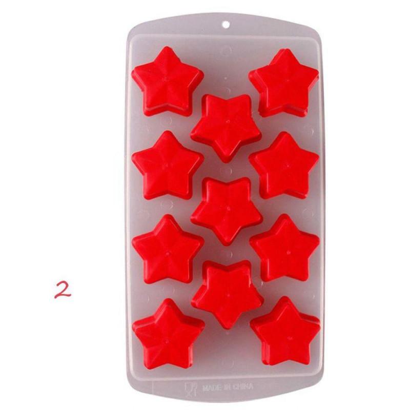 Silicone Chocolate Mold Maker Ice Cube Tray Freeze Mould Bar Pudding Star Jelly