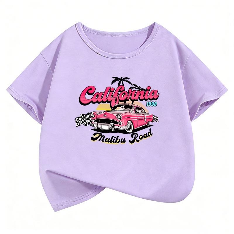 Vintage Car TShirt Printed T Shirt Girls Summer Funny Short Sleeve Tops TShirts Cute Boys Kids Clothing
