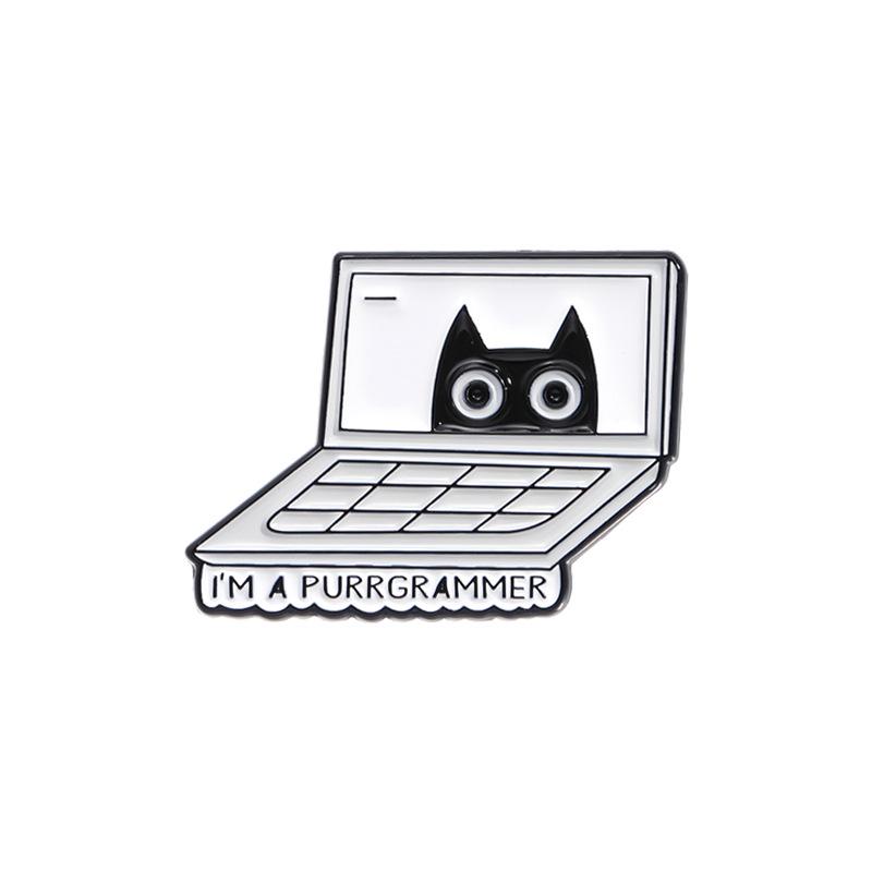 Creative Cartoon Cat Keyboard Badge: Cross-Border Programmer Brooch