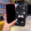 Applicable to Samsung A06 strawberry bear three-dimensional silicone sticker cartoon mobile phone case S25 A17 coal ball bracket cover