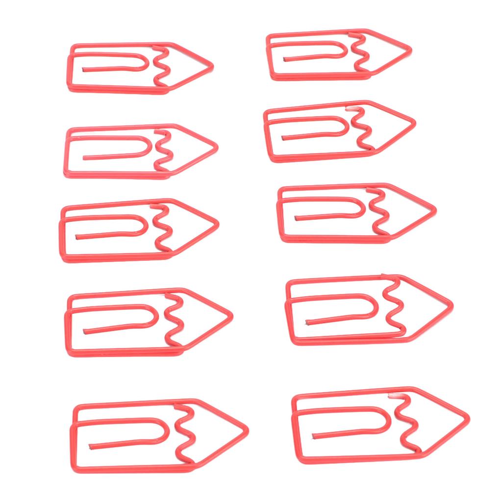 100 Pcs Shaped Paper Clips Metal Cute Style Light Portable Office Clips for Document File Classification