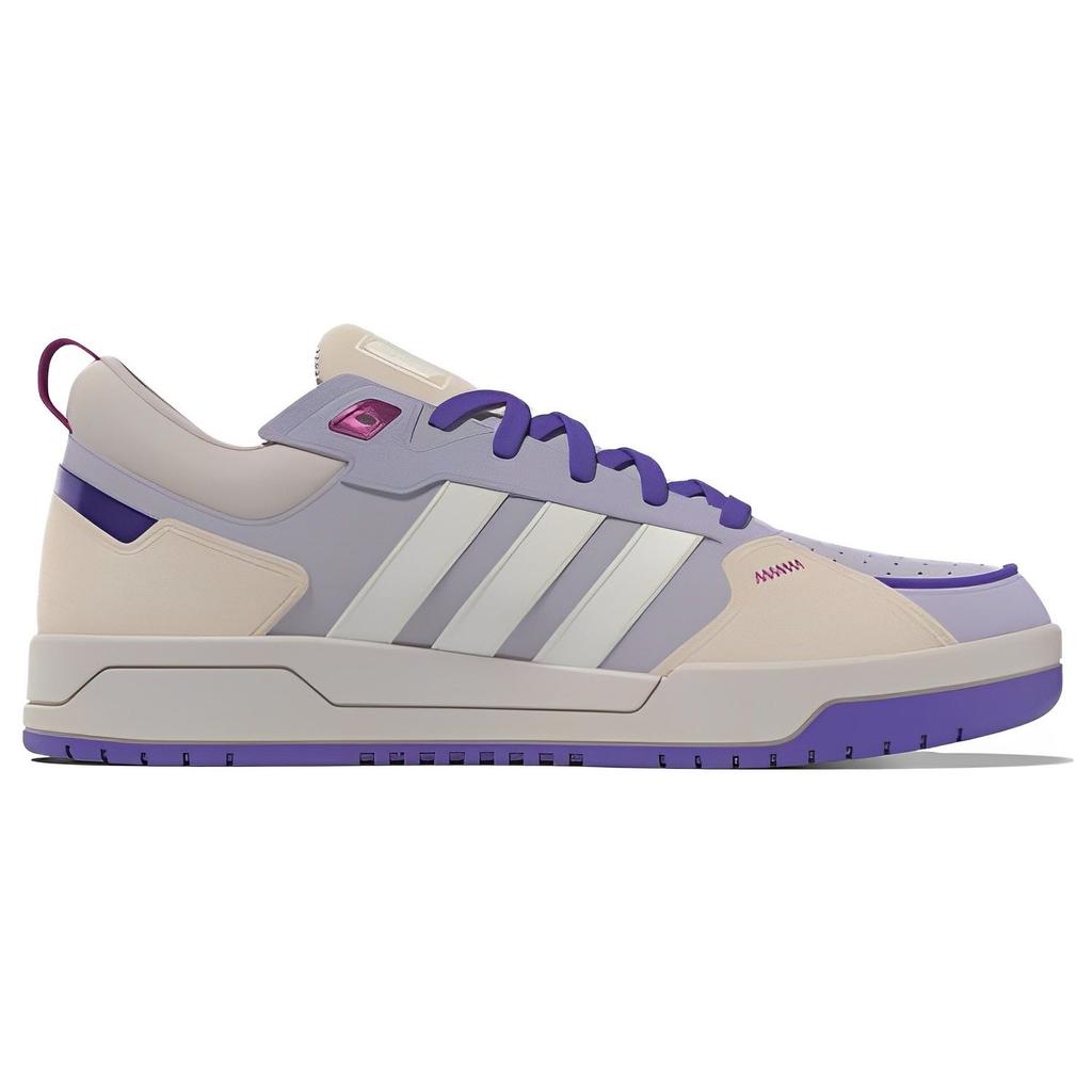 Adidas Neo 100Db Leather Slip Resistant Durable Lightweight Low Top Skate Shoes Women Skate Shoes Purple White HQ4550