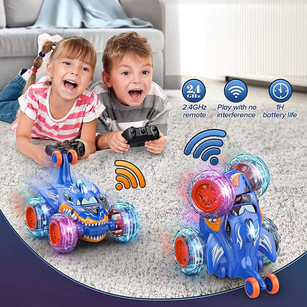 Children's 360° Rotating Stunt Off-Road Remote Control Car - 2.4G Light-Up Toy