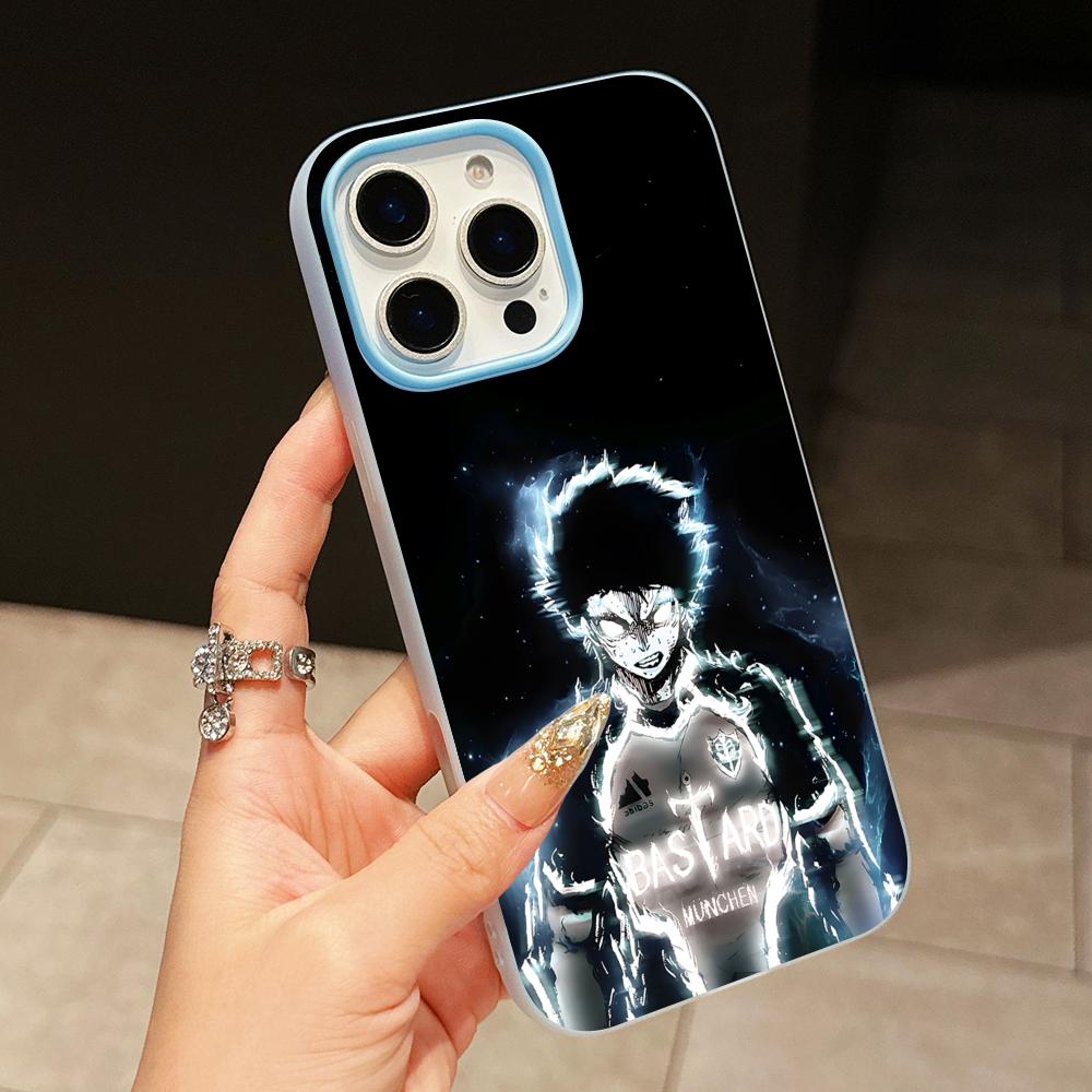 

Blue Lock Isagi Yoichi Jelly Double layer Light Blue Mobile Phone Case for iPhone 17 16 15 14 13 12 11 Air Pro Max Plus iPhone 14 Plus