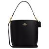 City Bucket 35 Modisch Vielseitig Druckknopfverschluss Leder Schulter Crossbody Bucket Bag Handtasche Groß Damen Schwarz